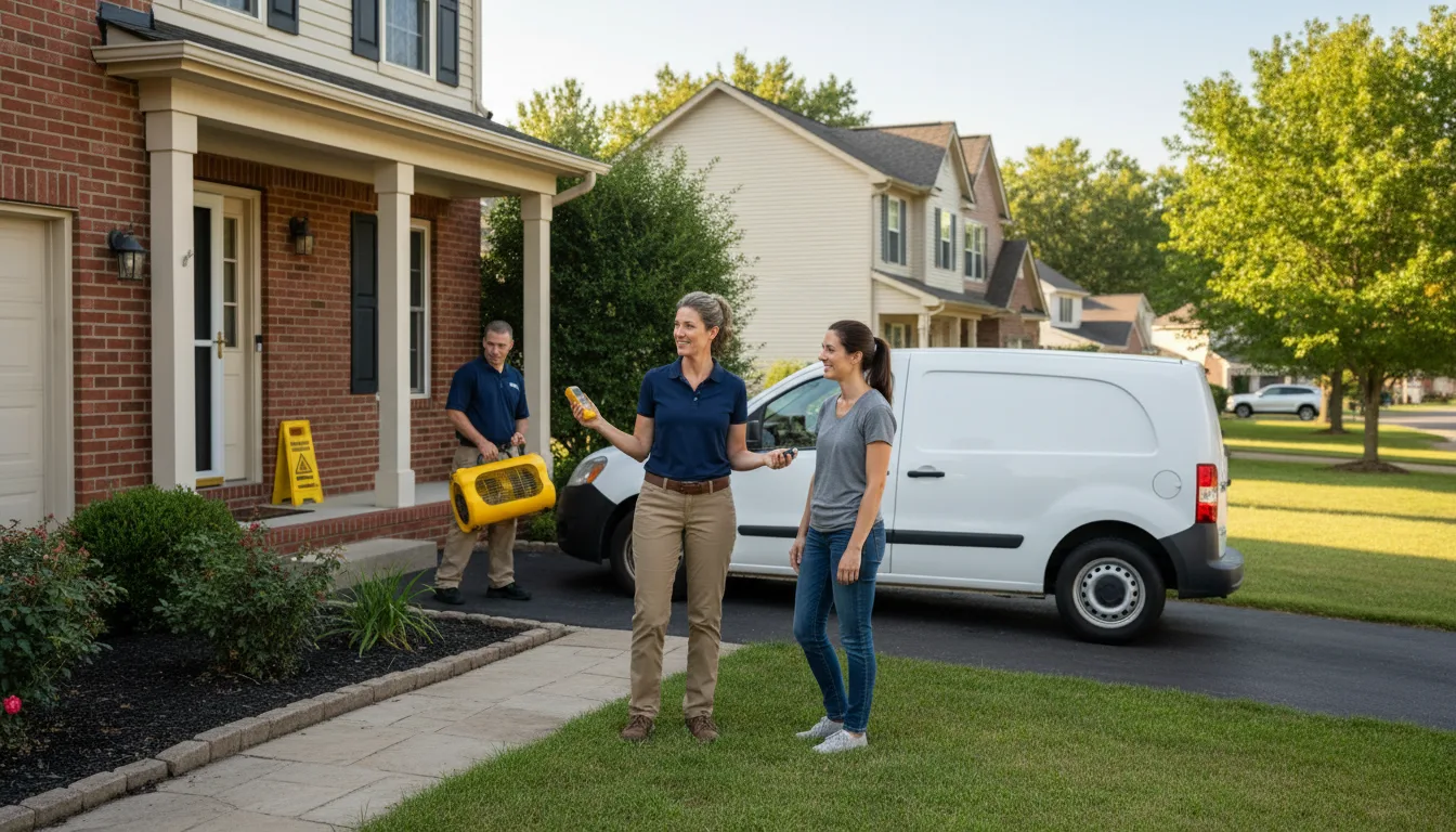 Residential water damage restoration in Sciota, IL